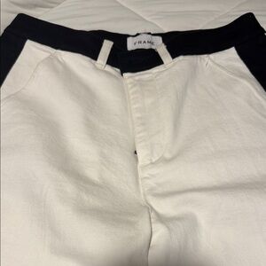Frame Denim Men’s Two-Tone White and Black Chinos